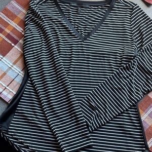 White House Black Market Striped Long Sleeve Top